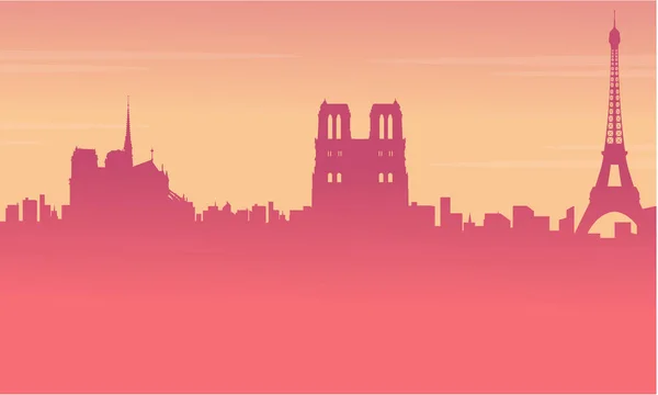 Landschaft der Stadt Paris Silhouette Hintergrund — Stockvektor