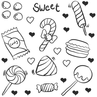 El çizmek şeker çeşitli karalamalar