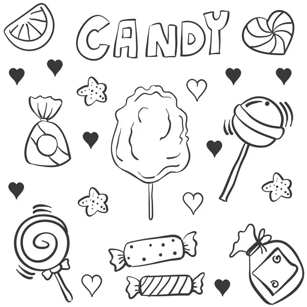 Doodle της κλήρωσης χέρι στυλ candy — Διανυσματικό Αρχείο