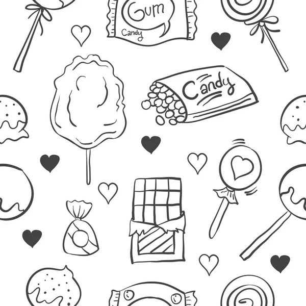 Coleção de doces de estoque vários doodles — Vetor de Stock