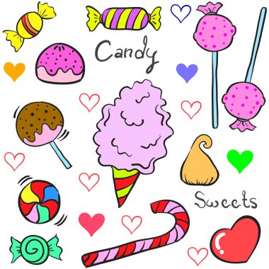 Şeker nesne tasarım doodle stili
