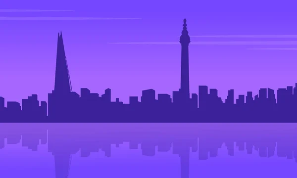 Londres ville bâtiment paysage silhouettes style — Image vectorielle