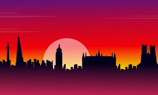 Schoonheid landschap Londen city silhouet stijl — Stockvector