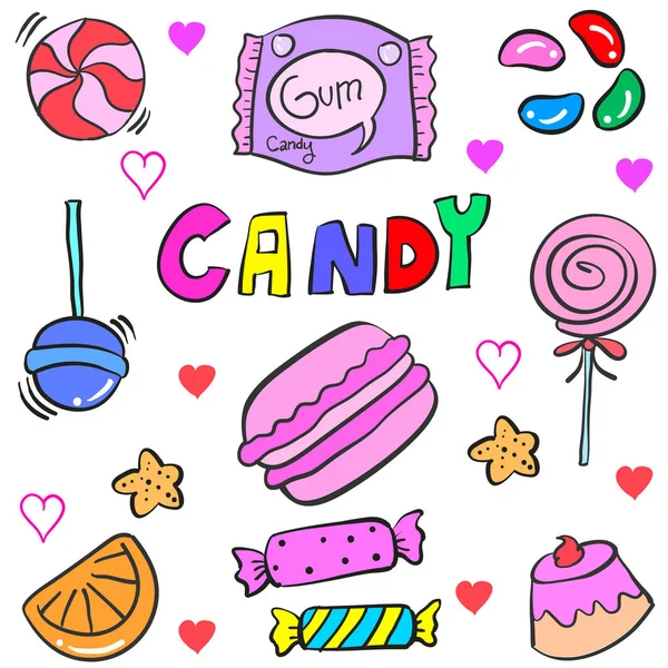 Vector illustration candy object doodle — Stock Vector