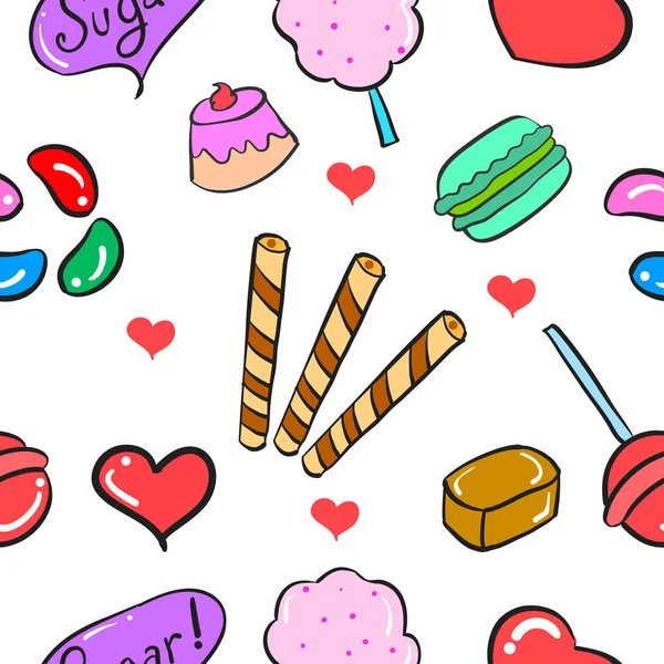 Vector ilustración dulces garabatos dulces — Vector de stock