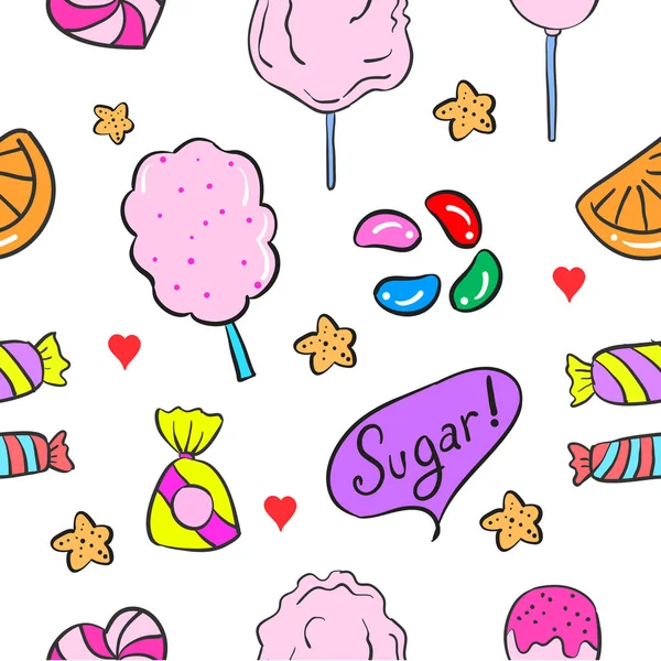 Arte vetorial de doces estilo doodle doce —  Vetores de Stock