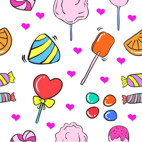 Collection stock of candy doodle style — Stock Vector