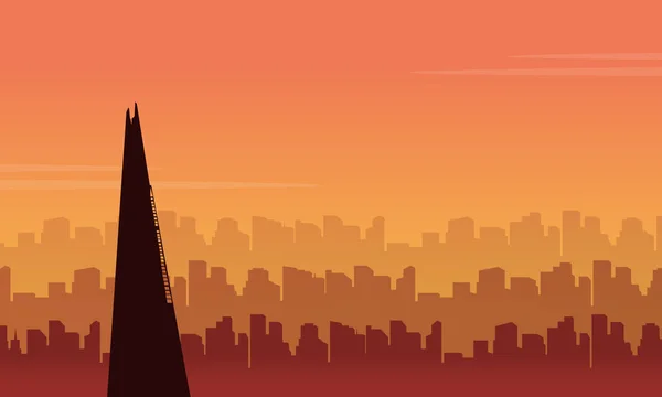 Schoonheid landschap London city gebouw silhouetten — Stockvector
