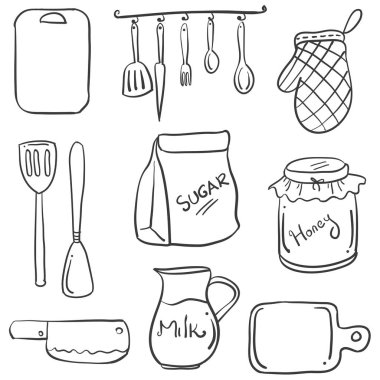 El çizmek mutfak karalamalar ayarla