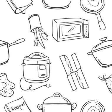 Mutfak stokunun koleksiyon öğesi karalamalar ayarla