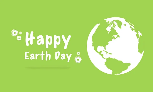 Joyeux Jour de la Terre avec fond vert — Image vectorielle