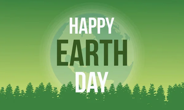 Happy Earth Day auf grünem Hintergrund — Stockvektor