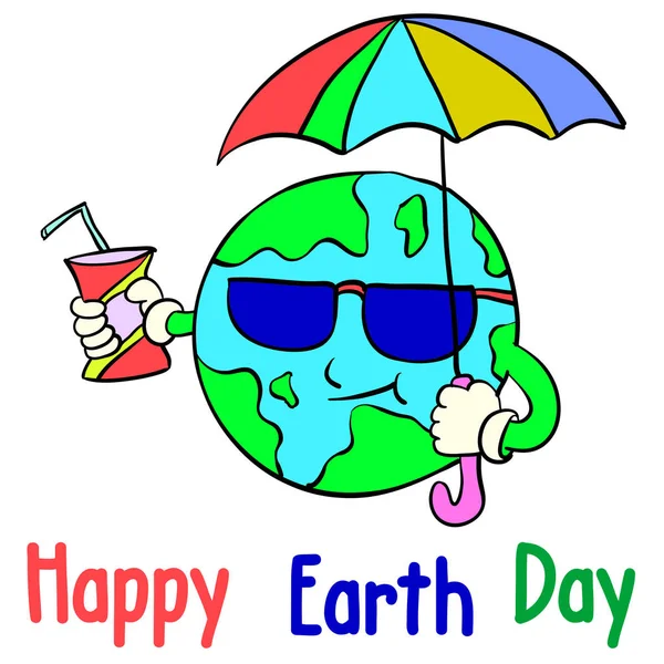 Cartoon Earth Day Stil Sammlung — Stockvektor