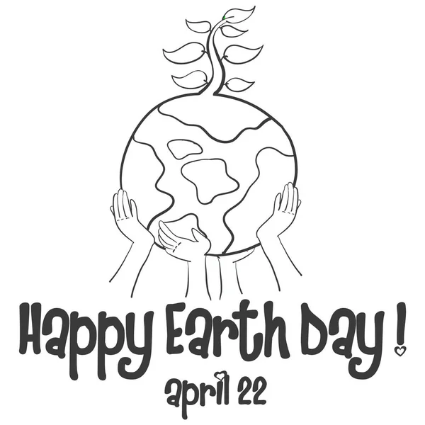 Feliz Día de la Tierra con colección mundial — Vector de stock