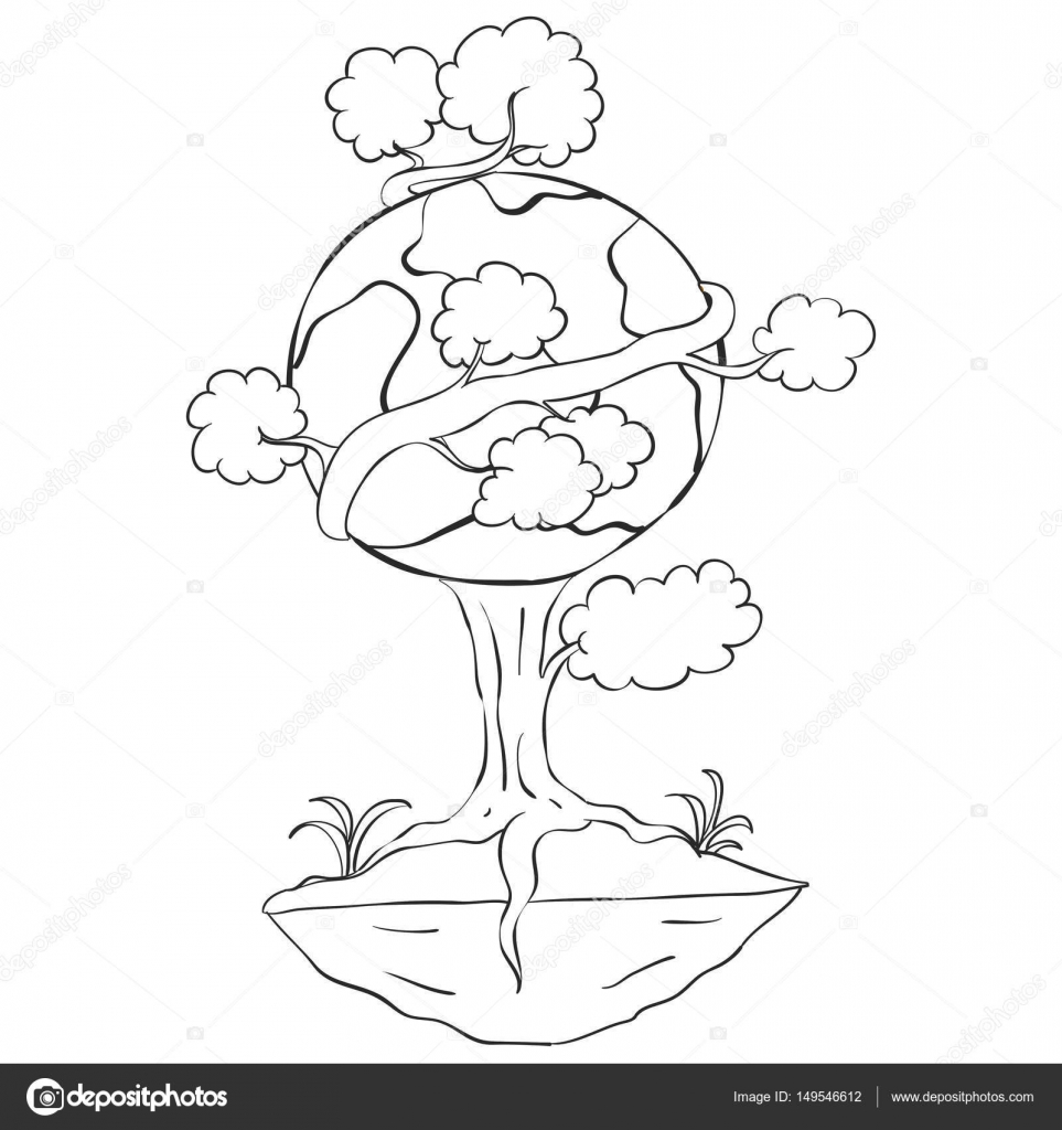 World In Hands Drawing Hand Draw Tree World For Earth Day Stock Vector C Kongvector