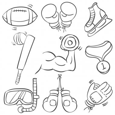 Doodle spor ekipman el çizmek