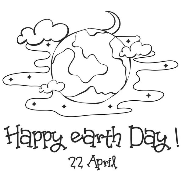 Happy Earth Day esquisse main dessiner — Image vectorielle