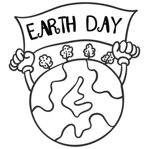 Sammlung von Earth Day Hand Draw — Stockvektor