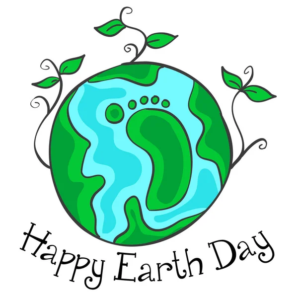 Ημέρα της ευτυχισμένη γη πράσινο κόσμο — Διανυσματικό Αρχείο