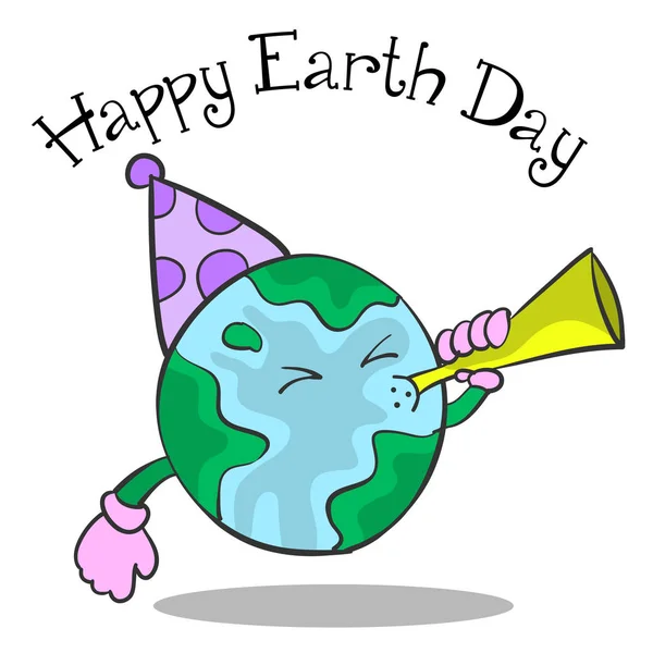 Glücklich Earth Day-Cartoon-design — Stockvektor