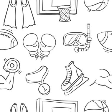 Vektör çizim Spor donatımı doodles