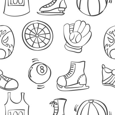 Doodle çeşitli desen spor ekipmanları