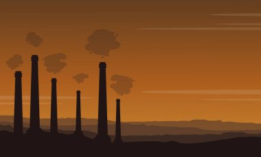 Kötü çevre kirliliği sanayi arka plan