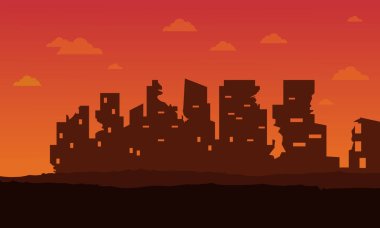 Kırık city kötü çevre peyzaj için