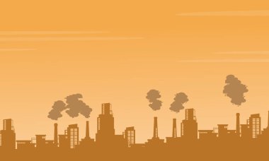 Siluet sanayi kirliliği arka plan