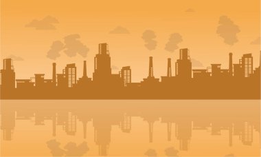Bad environment with industry on city clipart