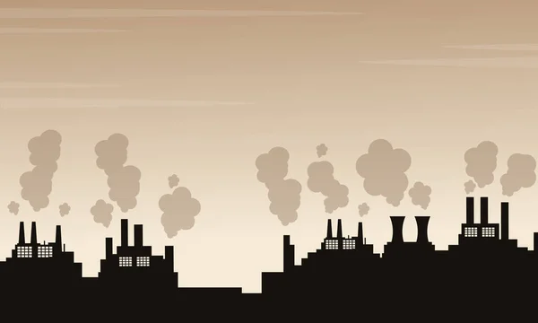 Silhouet van vervuiling industrie slecht milieu — Stockvector