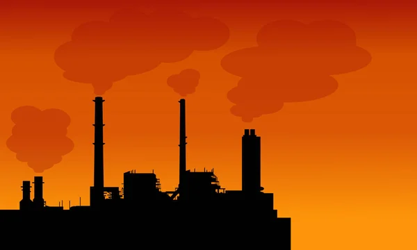 Vervuiling industrie maken slechte milieu landschap — Stockvector