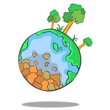 Kötü çevre dünya koleksiyonu karalamalar