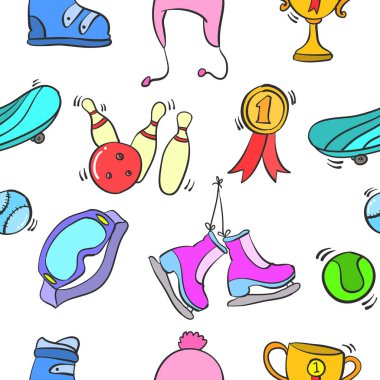 Spor ekipmanları tarzı desen