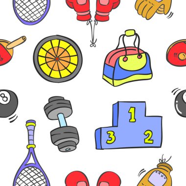 Spor ekipmanları desen stili topluluğu