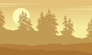 Ladin ormanı siluet topluluğu