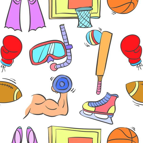 Doodle sportovní vybavení téma — Stockový vektor