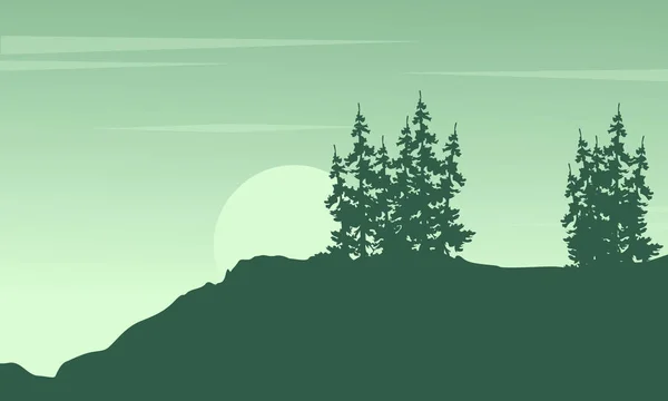 Baumsilhouette auf der Klippenlandschaft — Stockvektor