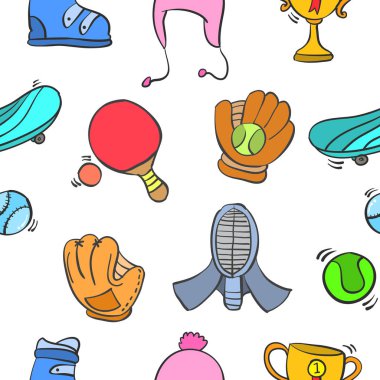 Doodles illüstrasyon Spor donatımı