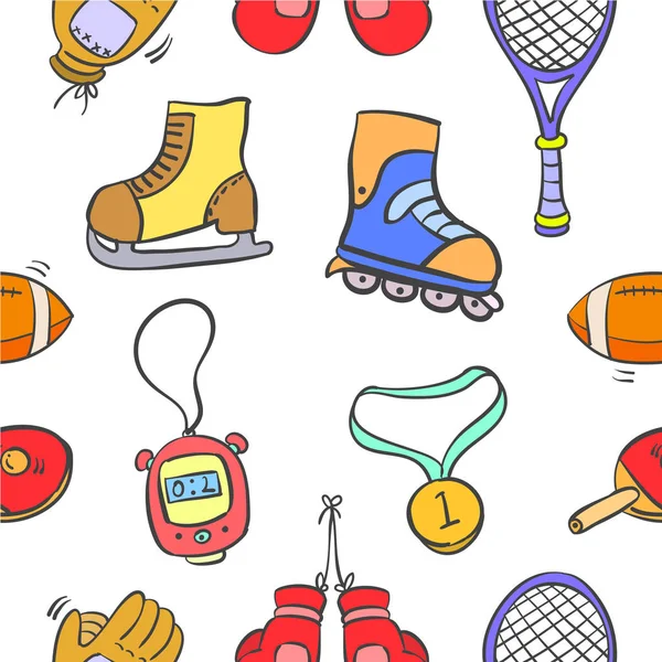 Illustration vectorielle équipement de sport doodle — Image vectorielle