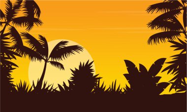 Sabah sahne jungle silüeti