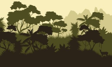 Güzellik manzara orman siluet stil