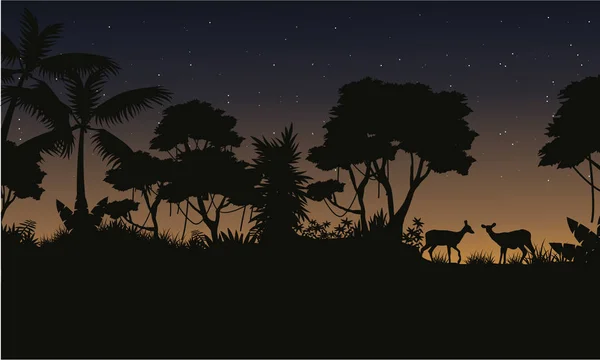 Collection stock jungle décor de silhouette — Image vectorielle