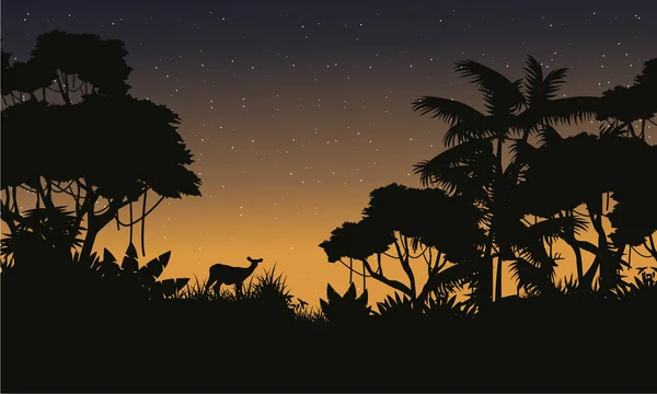 Collection stock de style silhouette jungle — Image vectorielle