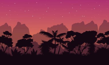 Güzellik manzara yağmur ormanı ağaç siluet