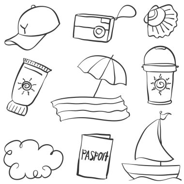 Doodle stil ve yaz nesne