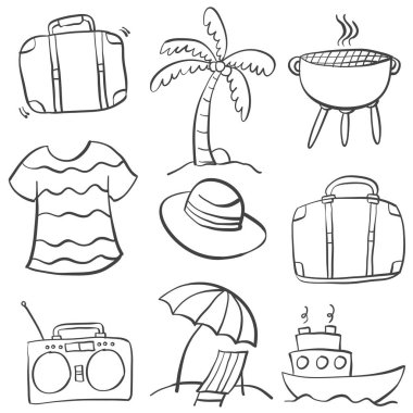 Yaz tatili unsuru doodle
