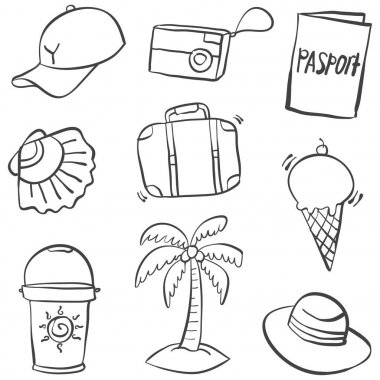 Yaz nesne çizimi doodle