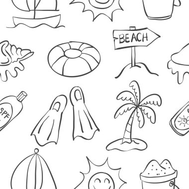 Tatil nesne yaz doodles