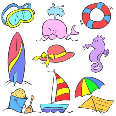 Tatil nesne koleksiyonu stokunun doodles